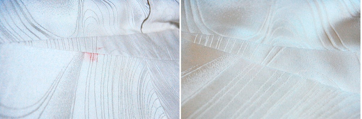 着物に口紅のシミ ビフォーアフター