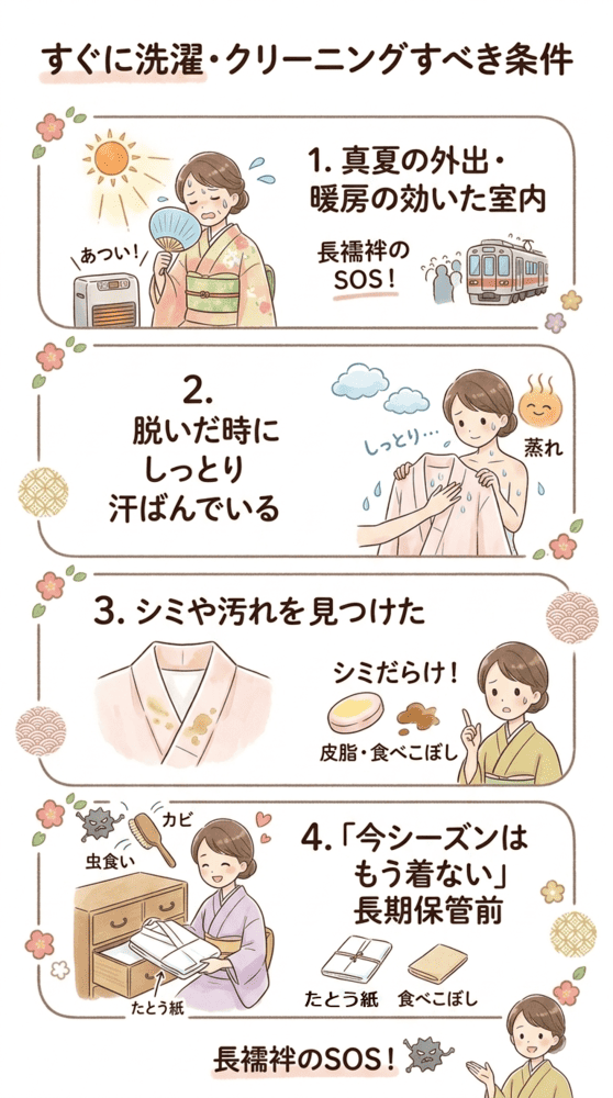 長襦袢すぐにクリーニングに出す条件