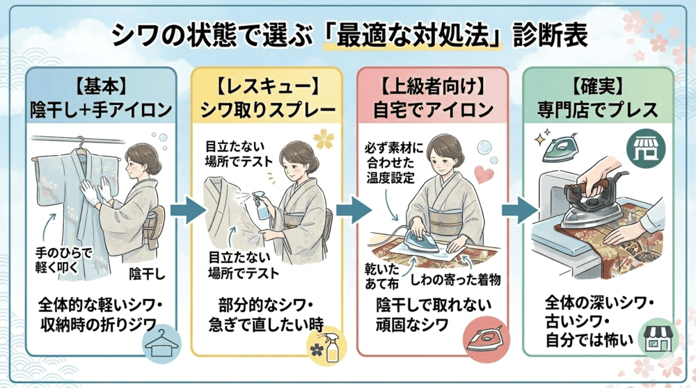 着物のシワ取り方法は？4つの対策を解説