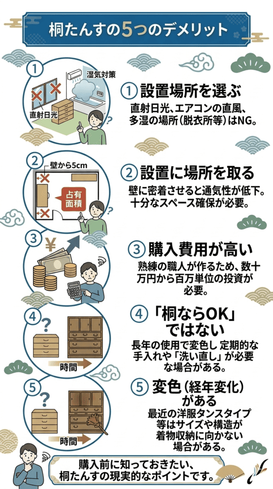 桐たんすの5つのデメリット