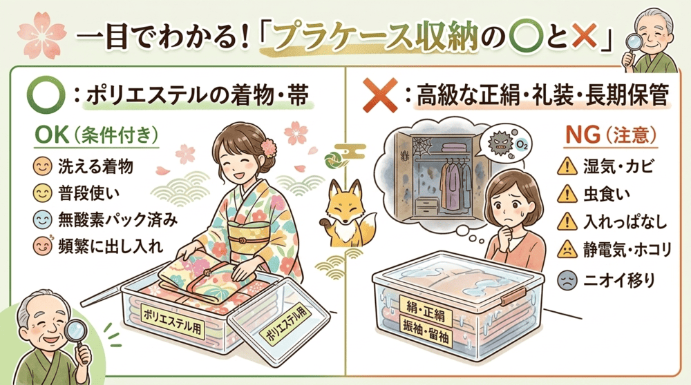 着物の収納にプラスチックケースのメリット・デメリット