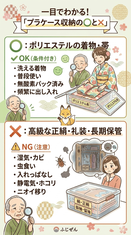 着物の収納にプラスチックケースのメリット・デメリット