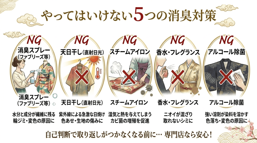 着物で行ってはいけない5つの消臭対策