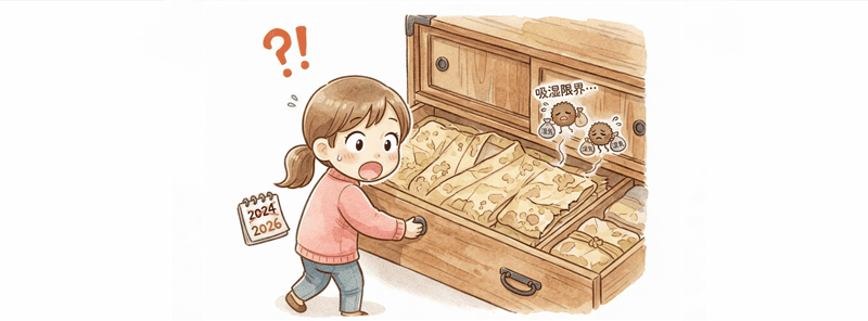 「古い・シミのあるたとう紙」を使い続ける