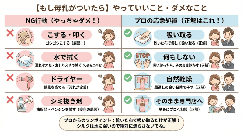 【もし母乳がついたら】やっていいこと・ダメなこと