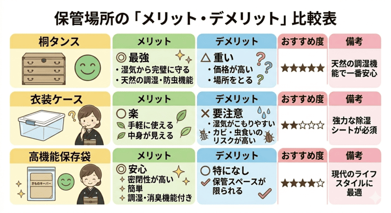 着物保管場所メリットデメリット