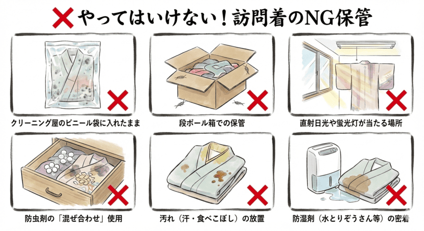 やってはいけない!訪問着のNG保管