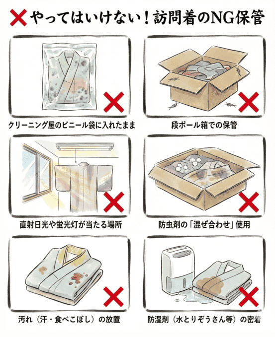 やってはいけない!訪問着のNG保管