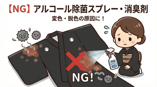 【NG】喪服着物のアルコール除菌スプレー・消臭剤使用