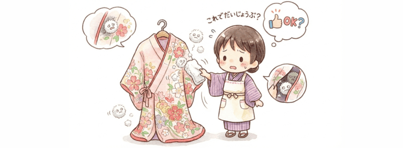 白カビを「乾いた布で払う」だけで済ませる