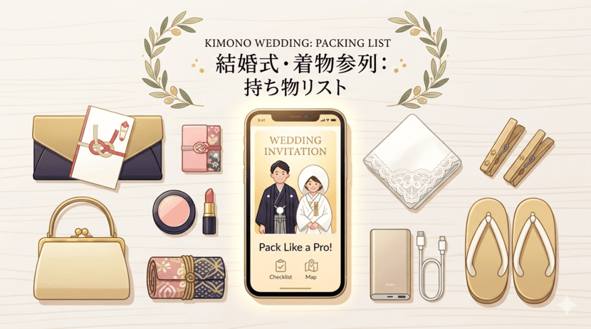 結婚式に着物で参列するときの持ち物リスト